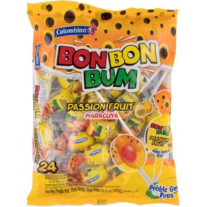 BON BON BUM MARACUYA COLOMBINA 408 gr 24 PIEZAS