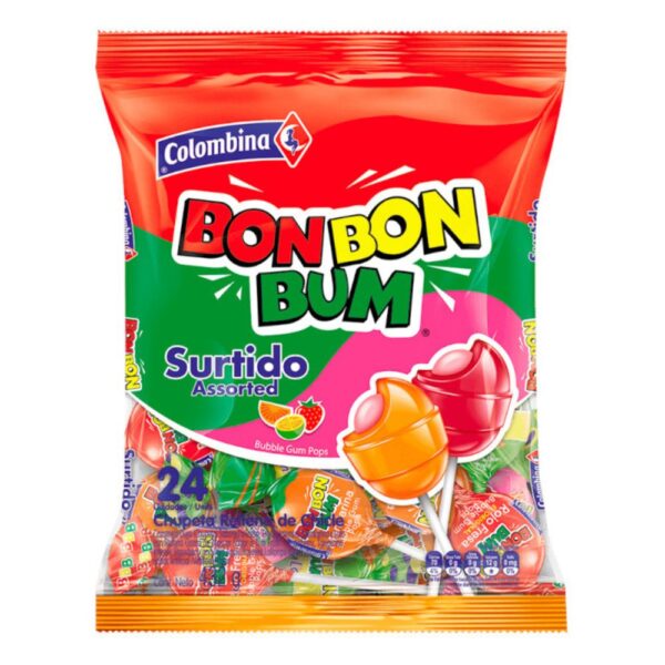 BON BON BUM SURTIDO COLOMBINA 408 gr 24 PIEZAS