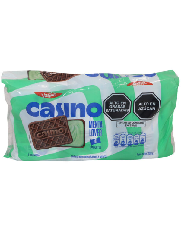 GALLETAS CASINO X 258 GR SIX PACK MENTA